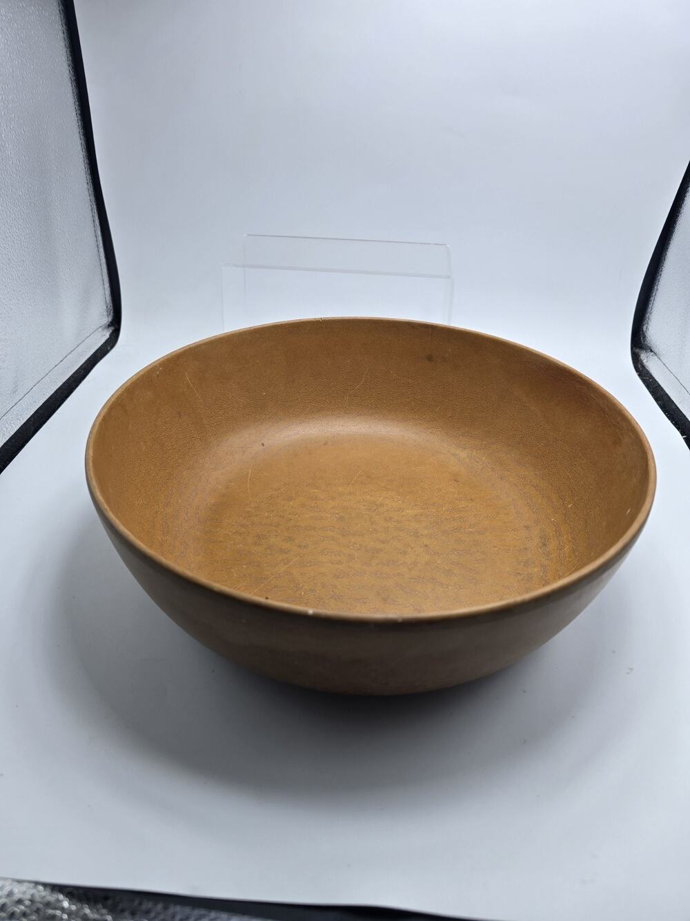 ELLINGERS Agatized Wood Salad Bowl #120 - 12" Vintage Sheboygan Wisconsin